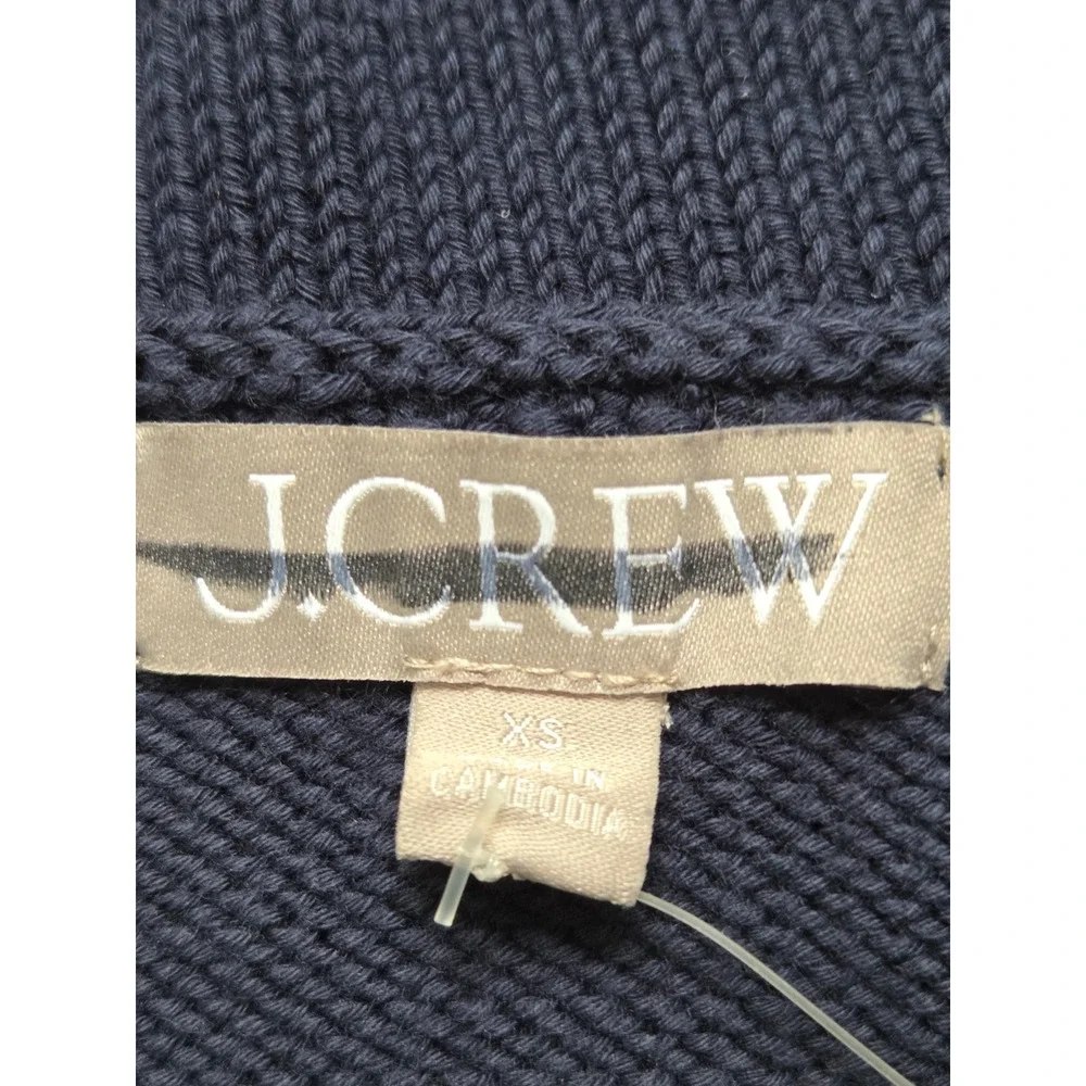J. Crew Sweater Tank Crochet Knit Women X-Small Navy NWT $98 CT950